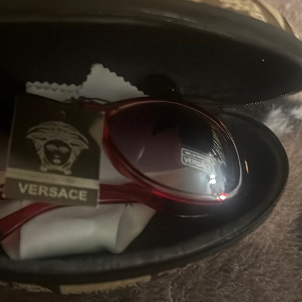 NWT Versace Red Sunglasses with Iconic Branding